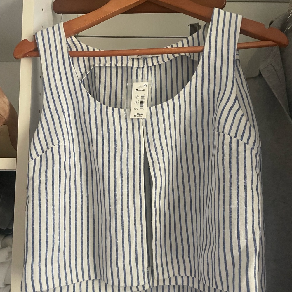 Madewell Blue and White Striped set. Top and trouser. Size2 pants/0 top - Picture 6 of 8